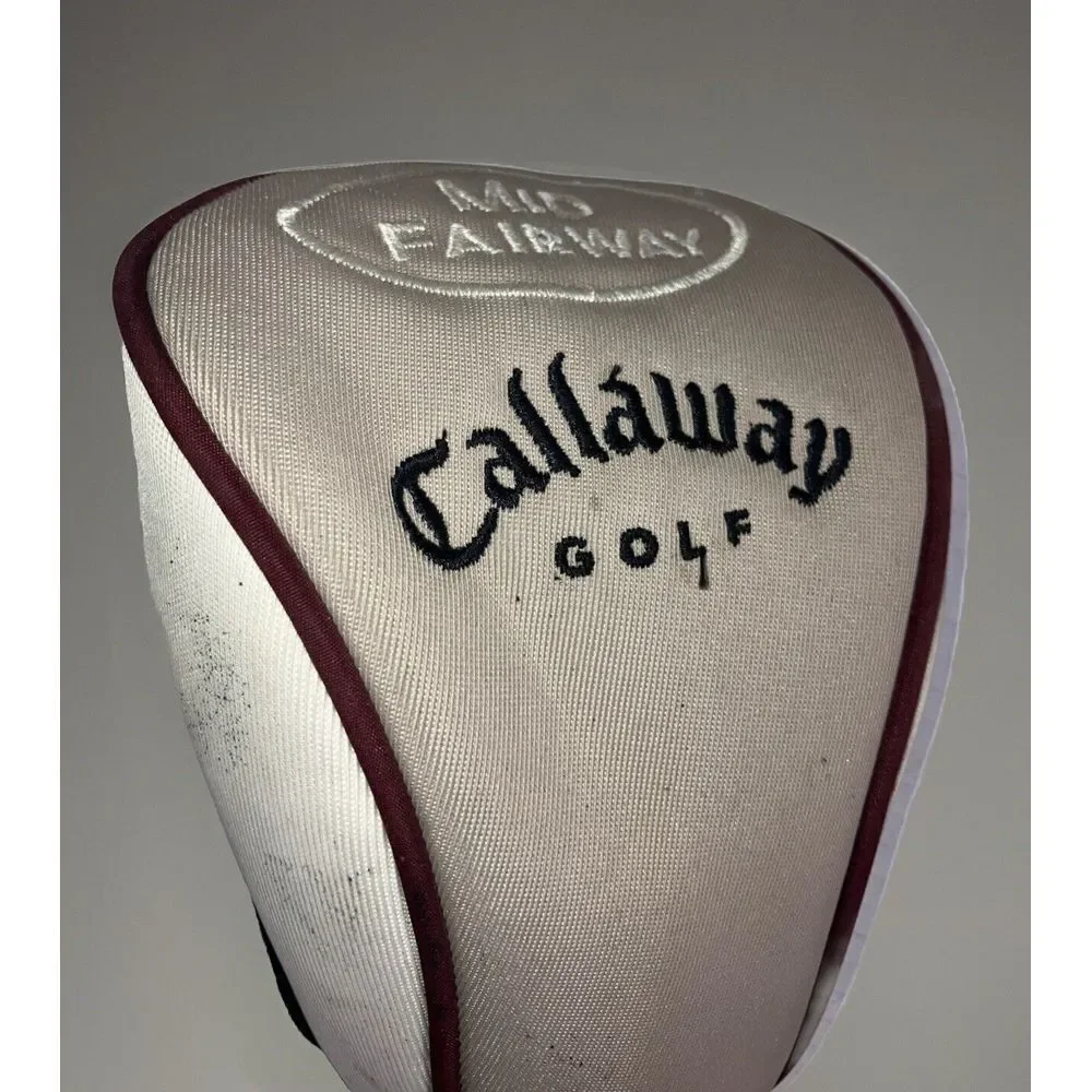 Callaway Golf‎ Mid Fairway Wood Headcover White & Burgundy Club Protection